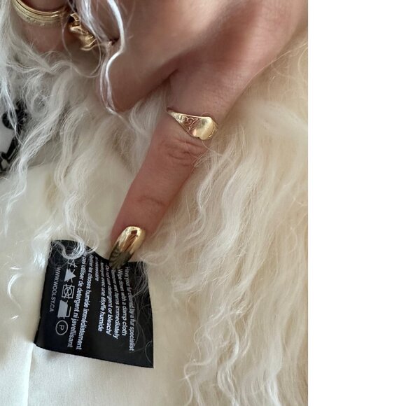 NEW REAL FUR Mongolian sheepskin white maxi coat winter STUNNING Mobs wife jacke - Picture 6 of 6